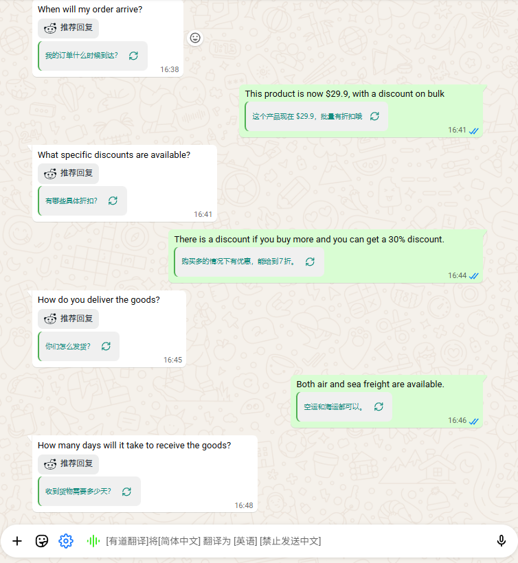 海译通跨境电商AI实时翻译软件界面